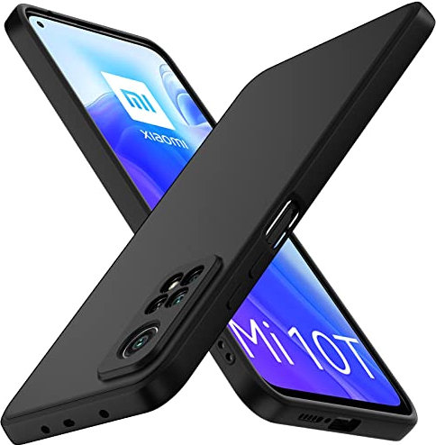 ivoler Silikon Hülle für Xiaomi Mi 10T 5G / Xiaomi Mi 10T Pro 5G mit Kameraschutz, Ultra Dünne Weiche Stoßfest Schutzhülle Flexible TPU Matte Schwarz Handyhülle Kratzfest Case Cover