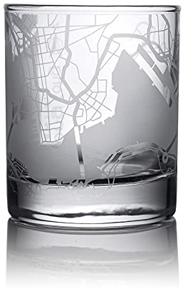 Vaso de whisky de mapa de la ciudad de Hong Kong, regalo único, 10.5 onzas