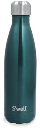 S'well Botella de agua original de zafiro verde, 500 ml, botella de agua aislada al vacío, mantiene las bebidas frías y calientes, botella de hidratación de acero inoxidable sin BPA para llevar