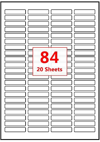 PACK4YA 84 étiquettes par feuille A4 46 x 11,1 mm Blanc auto-adhésif imprimable pour adresse, envoi, envoi, étiquettes d'envoi, compatible avec imprimantes jet d'encre et laser (20 feuilles)