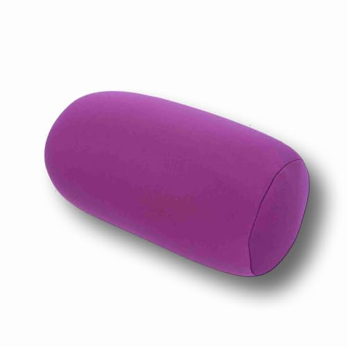 Natudeco Micro Mini Kissen Microbead Rückenkissen Rolle Mikrokissen-Rückenkissen, Zylindrisches Kissen aus Mikroperlen, Rolle, Wurfkissen, Reisen, Zuhause, Schlafen, Nackenstütze, Bequem(Lila)