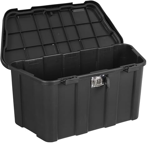 Sealey Weatherproof Trailer Storage Box with Lock, 45L, 675mm x 305mm x 340mm - STB690, Black
