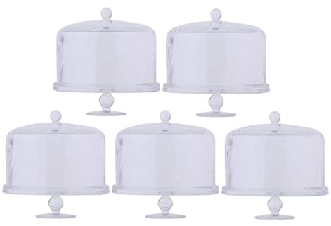 Lot de 5 présentoirs miniatures pour maison de poupée 1/12 – Design exquis, matériau acrylique transparent – Décoration parfaite pour buffet ou maison de poupée – 5 supports en acrylique