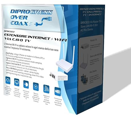 Powerline Internet via cavo TV Diprogress DOC con estensore WiFi