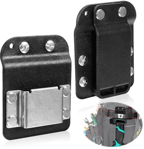 Drill Holder for Tool Belt, Up to 2 Belt, Heavy-Duty Drill Belt Holder Hook Holster for Impact Driver, Nailer and Any Tools with Hangers