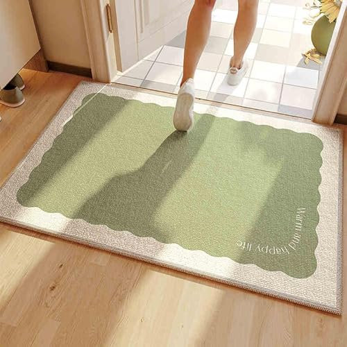 Badematte rutschfest Apfelgrün Badezimmerteppich Groß,Badteppich rutschfest Waschbar,Teppich Badezimmer Dicker Mikrofaser, Duschvorleger Saugfähige,Badvorleger Deko Fussmatte