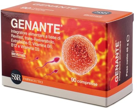 S&R Farmaceutici | Genante 90 - Integratore alimentare specifico per la Fertilità, per la Donna e l'Uomo. Formula Brevettata con Revifast - 90 compresse da 500 mg