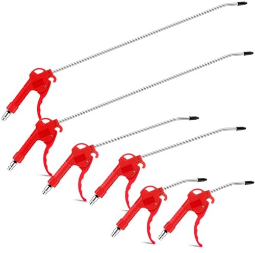 MorningRo 6 Pcs Air Blow Gun Kit with 19, 11, and 4 Pistol Grip Air Blow Gun Tools Air Compressor Gun Air Nozzle Blow Gun for Industrial Household Car Detail Mechanics