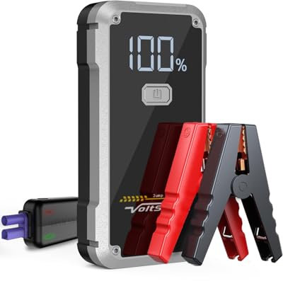 VoltSurge Booster Avviamento Auto, Avviatore di emergenza, 5000A Avviatore Emergenza per Auto Fino a 7.0L Benzina o 5.5L Diesel, 12V Jump Starter, Uscita USB Rapida, Torcia a LED