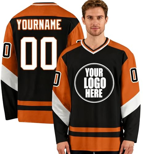 Vêtement de Hockey sur Glace Customisé Parent-Enfant, Maillot à Manches Longues avec Impression Sportive, Sweat-Shirt Personnalisable Numéro, Nom et Équipe, Jersey pour Adolescents