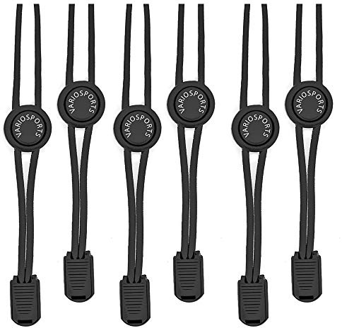 Variosports® Paquete/Set de 3 Sistemas de Cordones Elásticos con bloqueos rápidos – Todos Zapatos/Calzados para Hombres, Mujeres, niños – sin bucles | Jogging Deporte Ciclismo Escalada | 3 Parejas