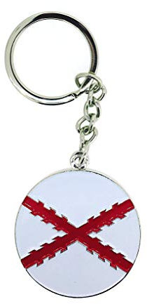 Gemelolandia | Llavero Cruz de Borgoña Bandera de España Antigua Redonda | Para Guardar y Tener recogidas las Llaves | Porta llaves Original y Práctico | Organizador de llaves Compacto