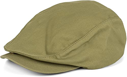 styleBREAKER Unisex Konvertibel Keps, Enfärgad, Platt Keps, Justerbar, Tidningsboykeps, Platt Keps, Skärmkeps 04023004, Färg: Oliv