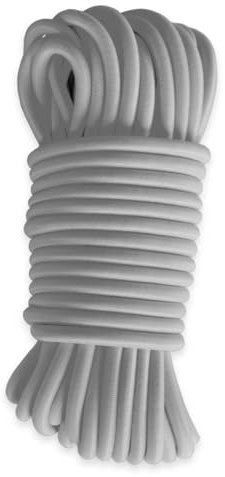 Corda elastica Grigia 20 m - Qualità PRO TECPLAST 9SW - Cavo per teloni con diametro 9 mm