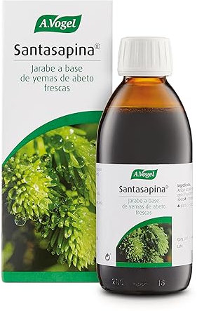 A.Vogel Santasapina Jarabe | Sin Alcohol | Yemas de Abeto Frescas | Complemento Alimenticio Natural | Jarabe con Miel | Tradición Suiza | 200 ml