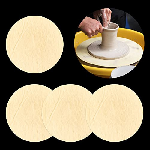 4 PCS Round Clay Wheel Bats Pottery BatMate Ceramics Throwing Cloth 12 Inch Reusable Pottery Machine Mate Pottery Auxiliary Tool Fixed Clay Superabsorbent Yellow