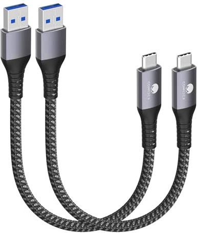 CONMDEX USB C Kabel Kurz 30cm/0.3M [2Stück] 10Gbps USB3.1 Gen2 Datenkabel Typ C Android Auto QC3.0 3.1A USB A auf C Schnellladegerät für Samsung Note20 Galaxy S23/S22/S21 Galaxy Z Flip4 Tab S8 Pixel 7