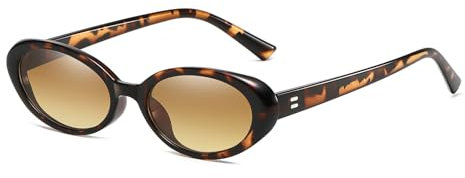 LJCZKA Occhiali da Sole Retrò Ovali per Donna Uomo Piccola Ovali Cornice Vintage alla Moda Occhiali da Sole Protezione UV400 Unisex