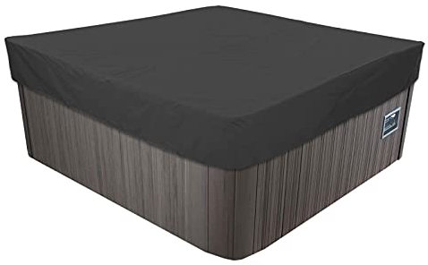 Housse De Protection Carrée Imperméable En Tissu Oxford 420D Pour Spa Extérieur,Bache Pour Bain À Remous Carrée De Jardin, Imperméable, Anti-poussière Et Résistante Aux UV-Black Noir||215x215x30cm