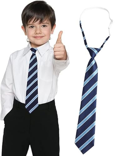 Vorgebundene Kinderkrawatte Gestreift, Kinder Jungen Krawatte mit Clip,Krawatte mit Seideneffekt Krawatte für Jungen Mädchen Hochzeits Schuluniform Geburtstag Bekleidungs Zubehör