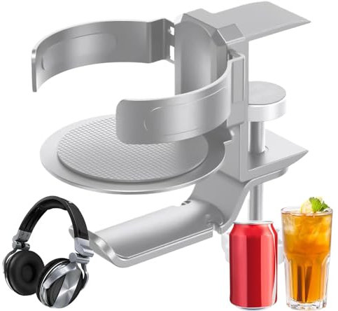 Pince pour Porte-gobelet de Bureau | Porte-Casque | Support de Casque sous Bureau, Accessoires de Bureau Anti-déversement pour Toutes Les Tasses, Bouteilles, écouteurs