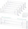 Flearitzo 6 Separadores de Cajones Ajustables Separadores de Cajones de Plástico Separadores Transparentes Expandibles Organizador para Tocador Armario Cocina Dormitorio Tamaño 27,5-52cm