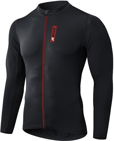 MEETWEE Maillot Ciclismo Hombre, Manga Larga/Corta Ropa de MTB Bicicleta Camisetas de Ciclismo Secado Rápido 3 Bolsillos Maillot Ciclismo Carretera
