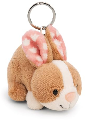 Porte-clés Lapin Hopsala 10cm - Marron - Compagnon en Peluche pour Sac à Dos ou Sac, Porte-clé câlin avec Anneau métallique pour Porte-clés | 61620