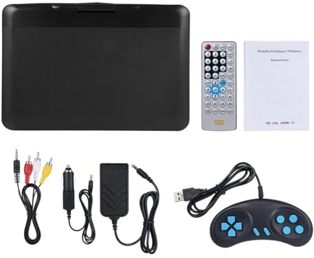 9,8 Tum/13,9 Tum DVD-spelare 270° Roterbar HD-skärm Bil-TV Spelfunktion Laddare Och Nätadapter Stöder AV Ingång Ut(13.9inch)