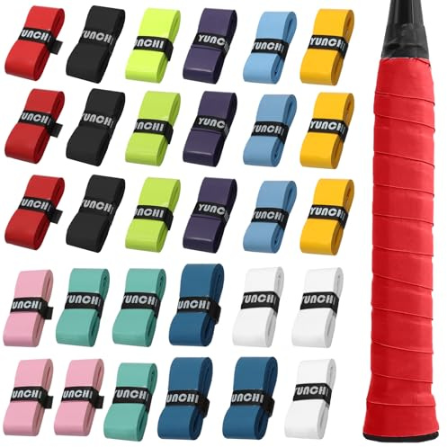 Zorfeter Anti-Slip Tennis Racket Grip Tape, 30 PCS, 10 Colors