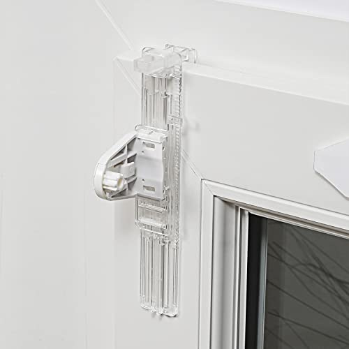 MADECOSTORE de 2 Fixations sans percer à serrer pour Store sur fenêtre avec aération - Transparent - Transparent