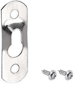 sourcing map Schlüsselloch Aufhängeplatte - Einloch Haken für Bilderrahmen mit Schrauben 37 mm x 13 mm, 20 Stück