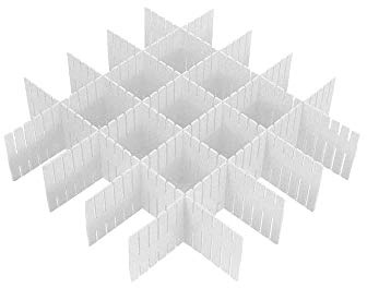 Youngine 8pcs DIY diviseurs de tiroir, réglable tiroir de stockage organisateur grille en plastique pour bureau cuisine maison (Blanc)