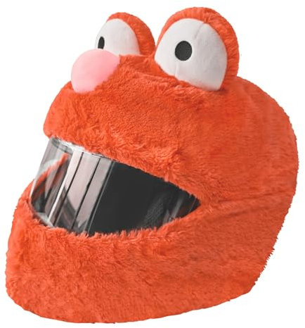 Helmüberzug für Motorradhelm, lustiges Design und Geschenke (Nur Überzug. Helm Nicht inbegriffen) Umfassende Wärme (ORANGE)