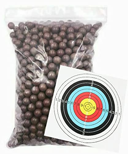 Gadgetking 500 X Mud Balls + Target Slingshot Clay Ammo Hunting Catapult BB 9mm 10mm Ball Bearings Hunting Practice Shooting Range Solid Round Ammunition