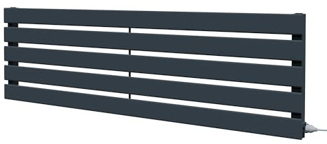 King Anthracite Electric Horizontal Radiator 360mm (h) x 1250mm (w) - 500w Single Heat Element (Pre-Filled)