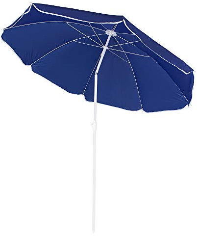 SPRINGOS Parasol de plage inclinable, bleu foncé, 160 cm