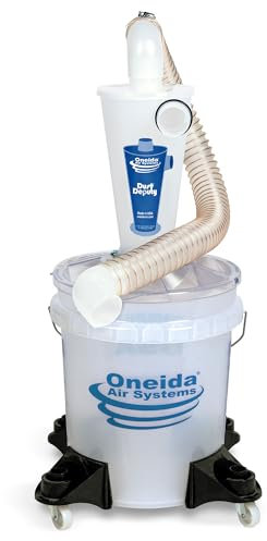 Dust Deputy Deluxe Kit séparateur cyclone avec supports à roulettes et seau pliable pour aspirateurs humides/sèches (DD Deluxe 5 l)