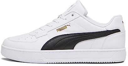 PUMA Unisex Caven 2.0 Turnschuhe, Puma White Puma Black Gold, 46 EU