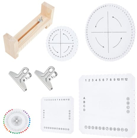 FINGERINSPIRE Kit para hacer pulseras de madera con 4 discos de trenzado y alfileres de costura, bandeja de tejer de espuma para bricolaje