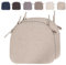 RUIXUAN Lot de 4 Coussins de Chaise avec Rubans (43 x 41 cm) Antidérapants Demi Cercles Confortables Lavables Antidérapants - Idéal pour la Maison et Le Jardin (Beige-2 pièces)