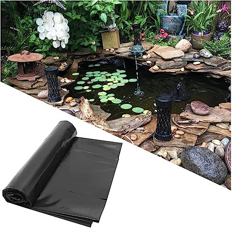 Telone nero impermeabile per laghetto, acquacoltura, decorazione artificiale del lago (13 x 15 m)