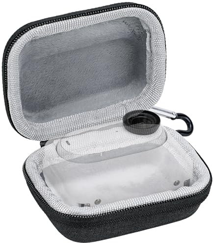 GEEKRIA actionkamera litet bärväska kompatibel med Insta360 GO 3, GO 3S, skyddande minibärväska, hårt skal reseförvaringsväska yta vattentät sporttillbehör (mörkgrå), Mörkgrått