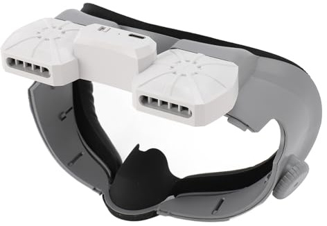 Dubbel Fläktkylning Ansiktsplatta, VR -ansiktsgränssnitt för Meta Q Uest 3, Anti Dimma VR Ansiktsskydd med 500 MAh Batteri, Justerbart Luftflöde, Proteinläderdyna och Lätt ABS -ram