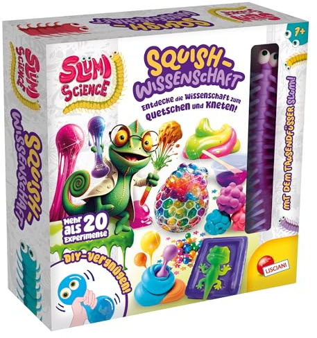 Lisciani - SLUMI Science - Squish Science - Kit di esperimenti fai da te dai 7 anni - Kit chimico sensoriale per realizzare giocattoli Squishy - Include forma Axolotl, colori e decorazioni