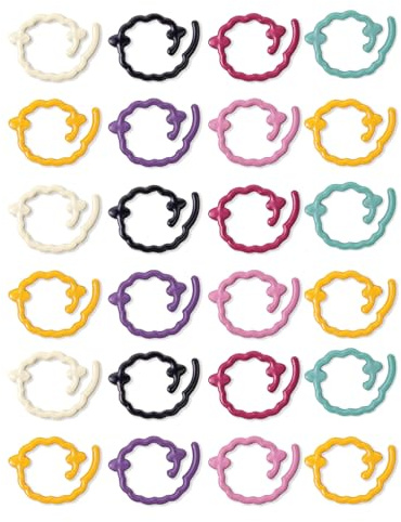 jiahesuw 24pieces Fruit Stitching Markers Crochet Locking Stitching Markers Rings for Knitting Crocheting Weaving Sweater Scarf Hat