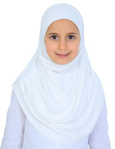 Prien redo att bära hijab för flickor, mjuk viskos en del muslimsk halsduk för barn, omedelbara islamiska kläder för kvinnor, huvudskydd för Ramadan, Eid, bön