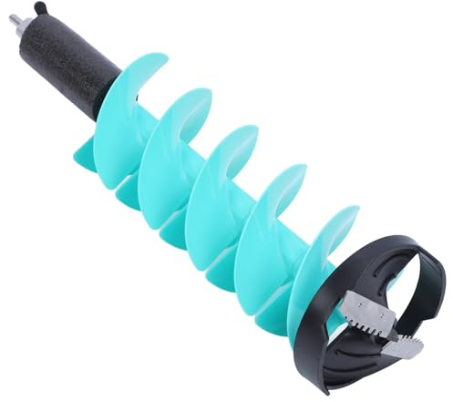 Omquot Punta a coclea per ghiaccio Punta da pesca ghiaccio in nylon leggero galleggiante per acqua profonda, spessore 8 pollici carburo 28,7 pollici