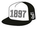 Juventus Turin Offizielles Cap, Basecap, Snapback 1897 in Schwarz/Weiss