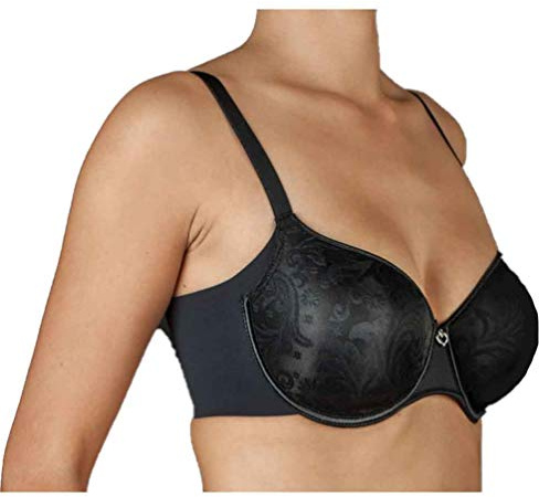 Selene, Sujetador Reductor para Mujer con Banda Alta y Aros, Copas Acolchadas y Costuras Planas, Colección Morella, Color Negro, Talla 110C